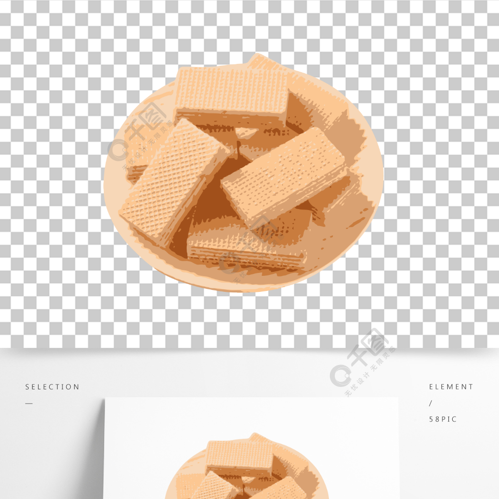 卡通手绘零食威化饼干png免扣素材