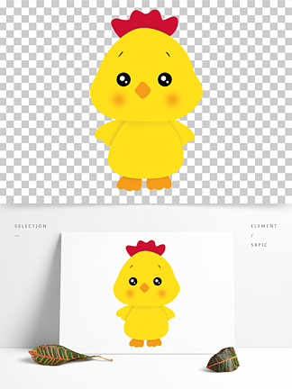 矢量图卡通手绘动物海报贴纸装饰家禽小鸡