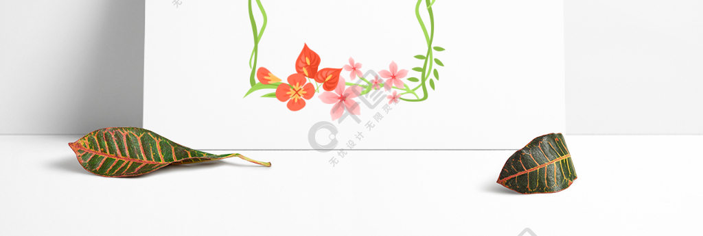 卡通手绘花卉植物花边装饰藤蔓边框