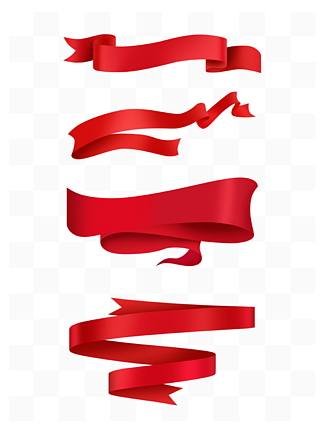 红色的装饰彩带丝带促销标签标题框文本框