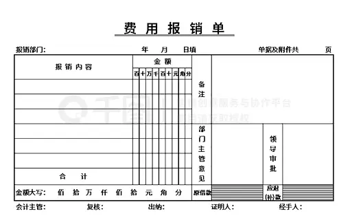 简约财务费用报销单