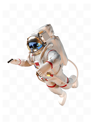 仿真写实科技风3d立体宇航员太空模型