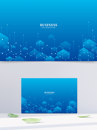 蓝色互联网商务科技线条背景展板