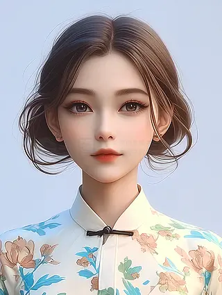 3D风格可爱美女头像