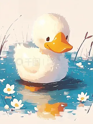 卡通可爱的鸭子插图