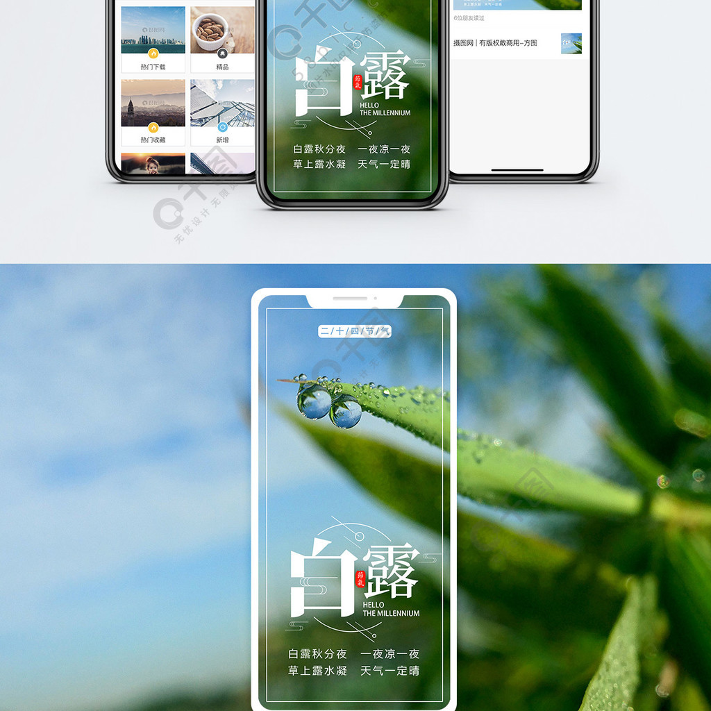 二十四节气白露手海报配图