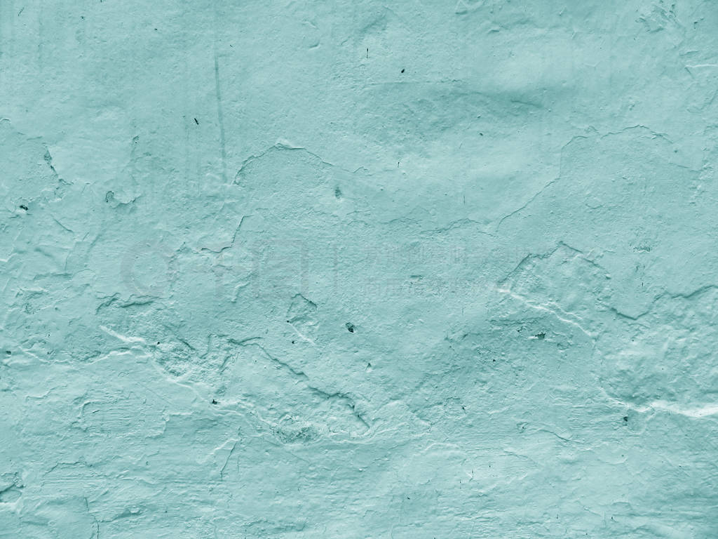Empty wall of plaster. Color of Tiffany