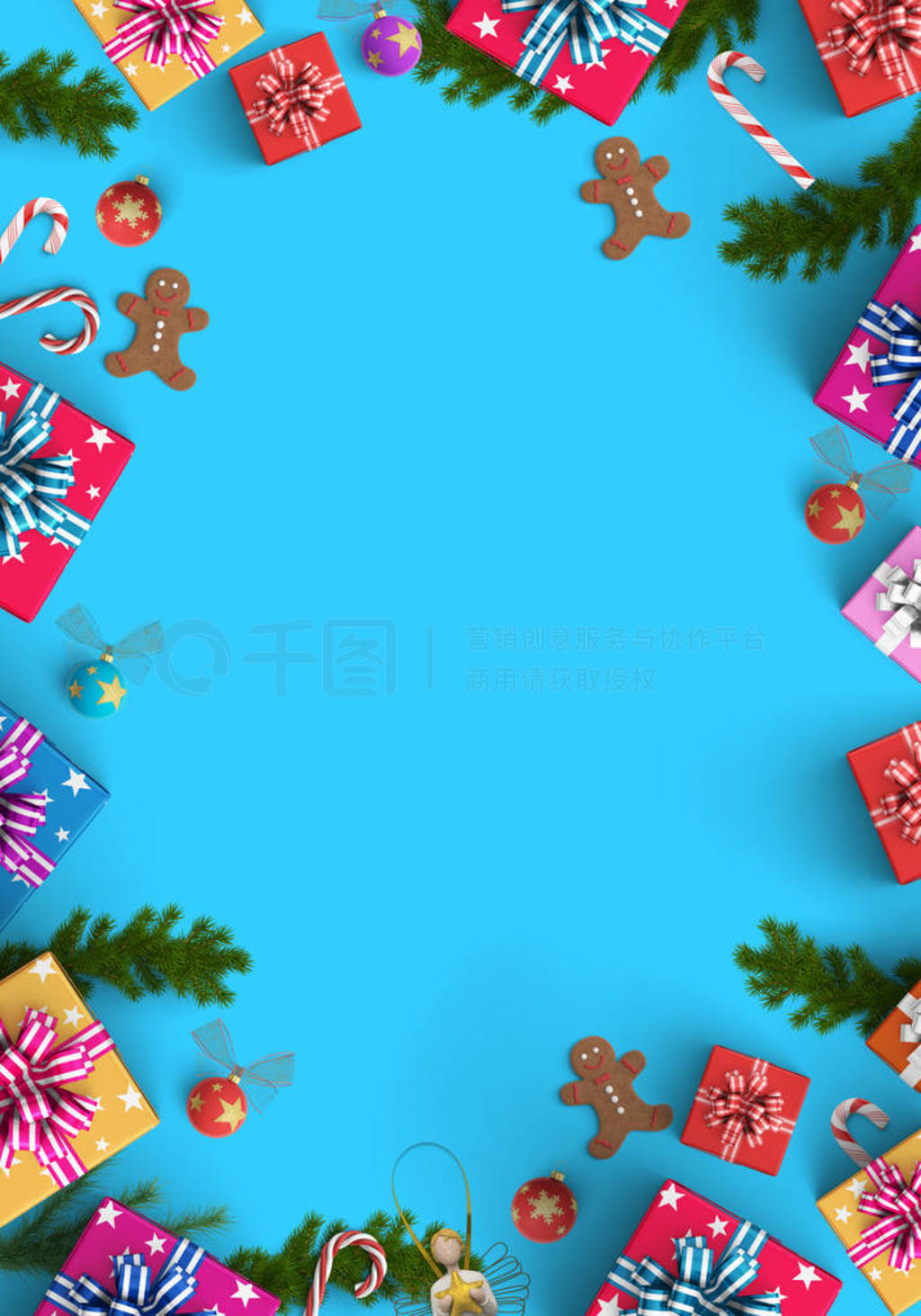 Merry Christmas and gift box background
