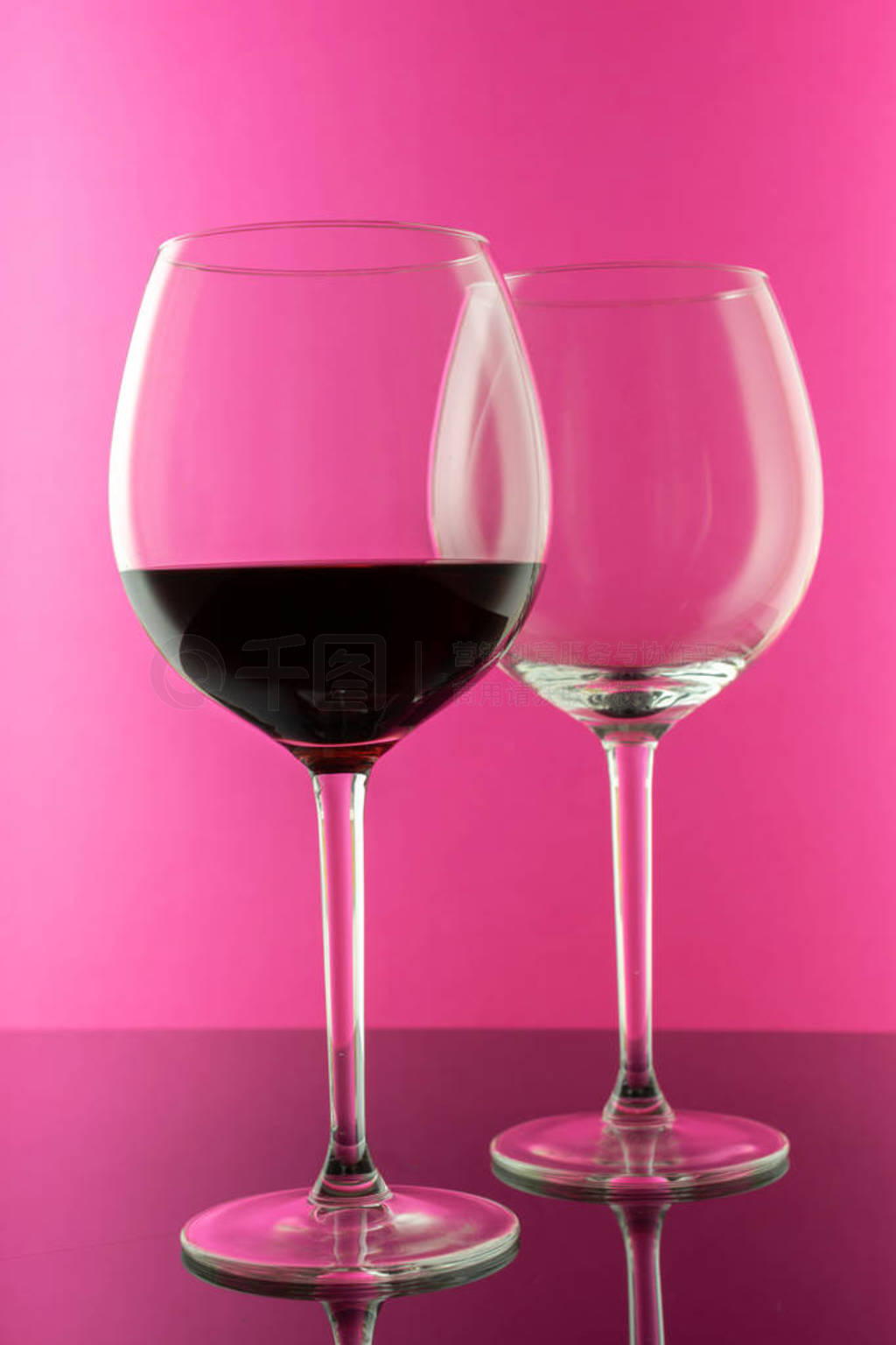 Elegant, expensive red glasses wine for mounting graphic design.