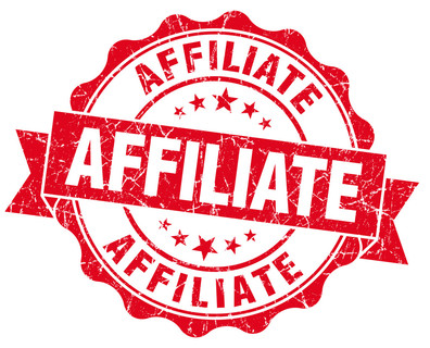 红色印章风格的“Affiliate”标志