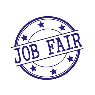 蓝色圆形印章风格的“JobFair”字样