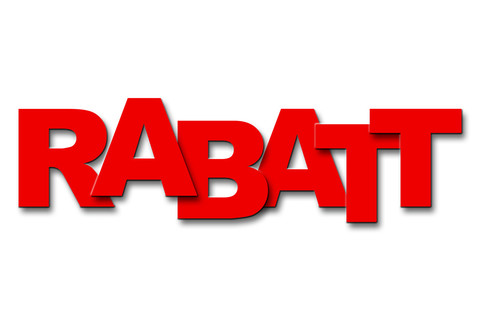 红色字体的“RABATT”