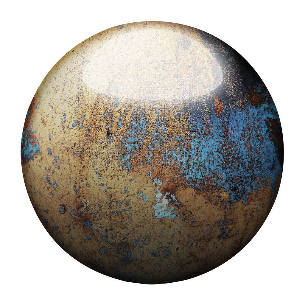 old gold and rust metallic ball.