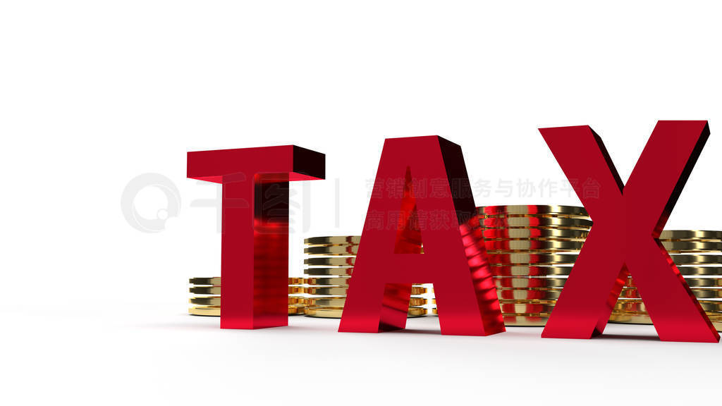 tax and coin 3d rendering image for business content
