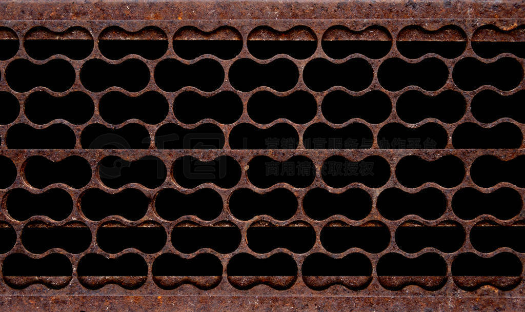 Rust grid iron grates, Grid pattern, steel wire mesh fence wall
