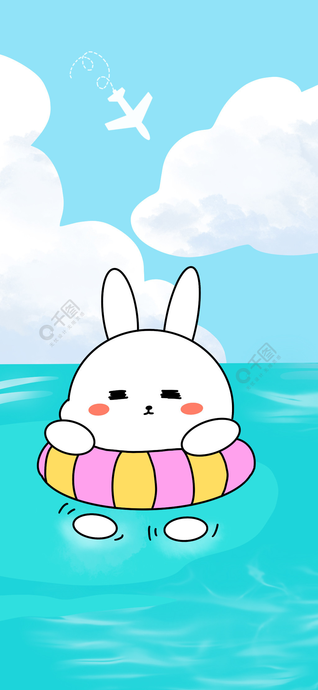 原创卡通在游泳的可爱兔子手机壁纸5月前发布