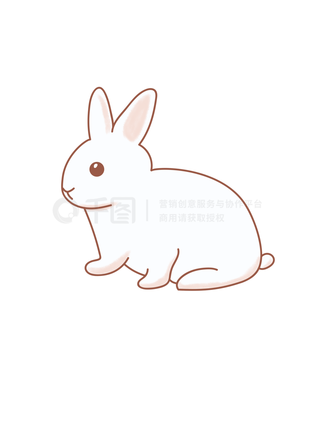 兔子插画2023可爱兔子元素白兔