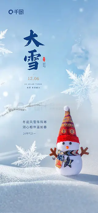 实景摄影图大雪节气宣传海报