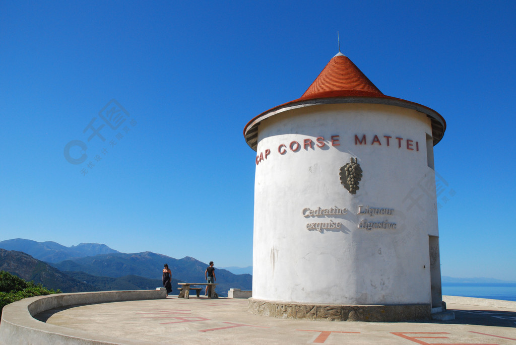 科西嘉岛 法国 moulin de mattei 旧风车在 cap corse 北部修复