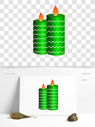 燃烧的波浪线图案 i i>绿/i/i i i>色/i/i>蜡烛