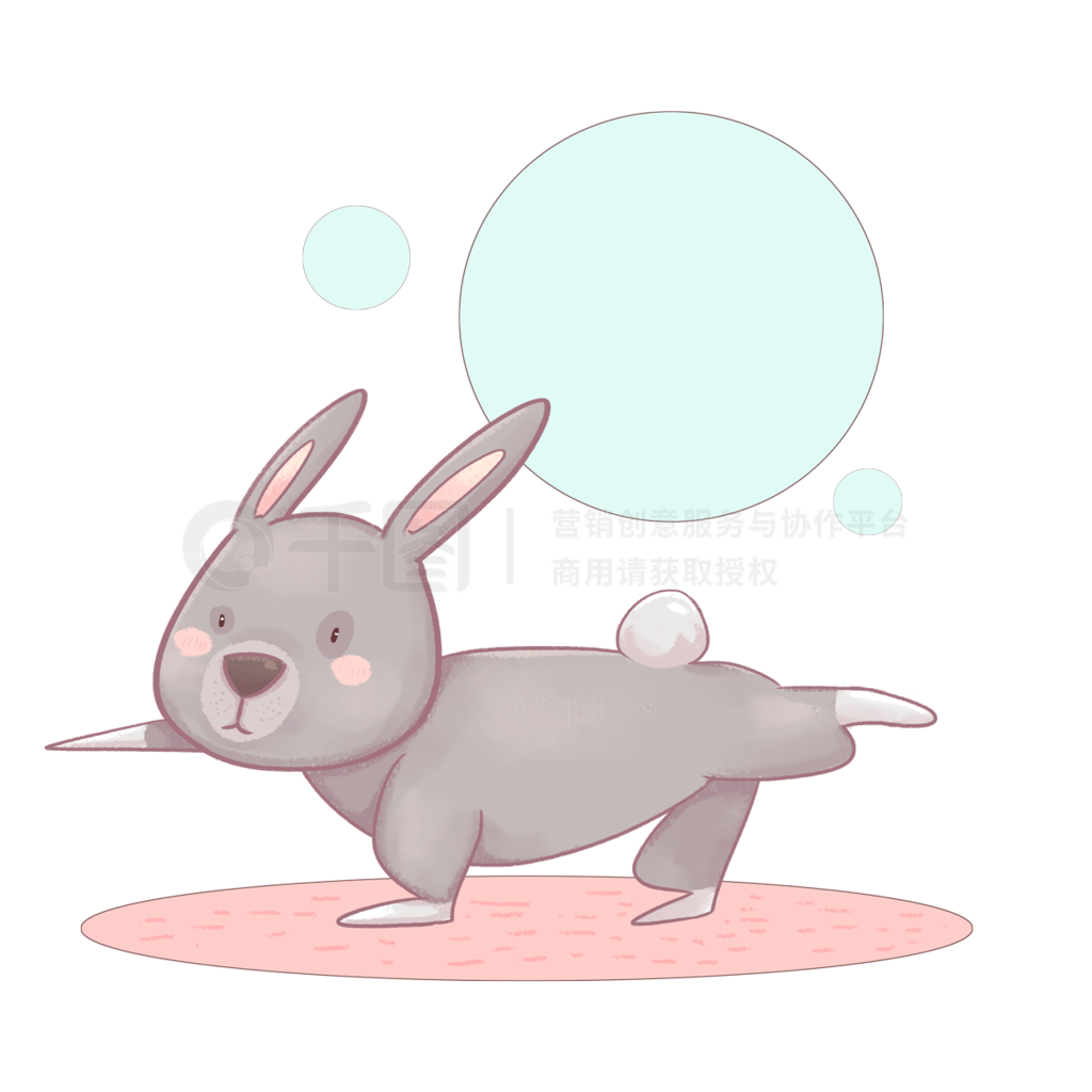 可爱的兔子瑜伽卡通插图插画图片素材_ID:425331159-Veer图库
