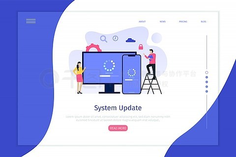 系统更新矢量图概念登陆页面