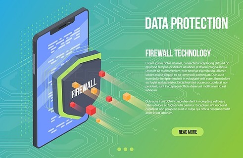 病毒扫描安全恶意软件。盾牌防护等距平面矢量图。网络犯罪和数据保护。数据库和智能手机保护。