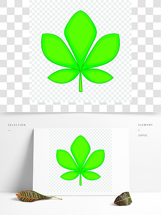 i>五/i>个裂片绿 i>叶/i>图标 i>五/i>个裂片的动画片例证绿化网