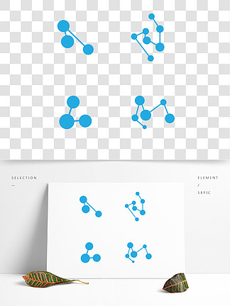 分子符号标志模板矢量插图设计