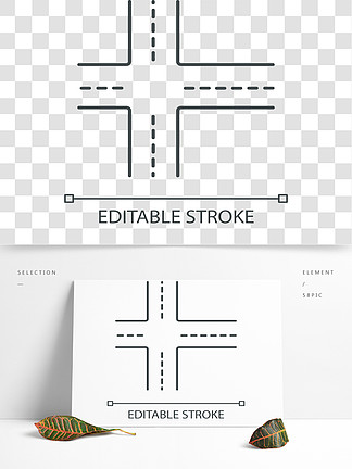 十字路口像素完美 i i>线/i/i i i>性/i/i i>图/i i>标
