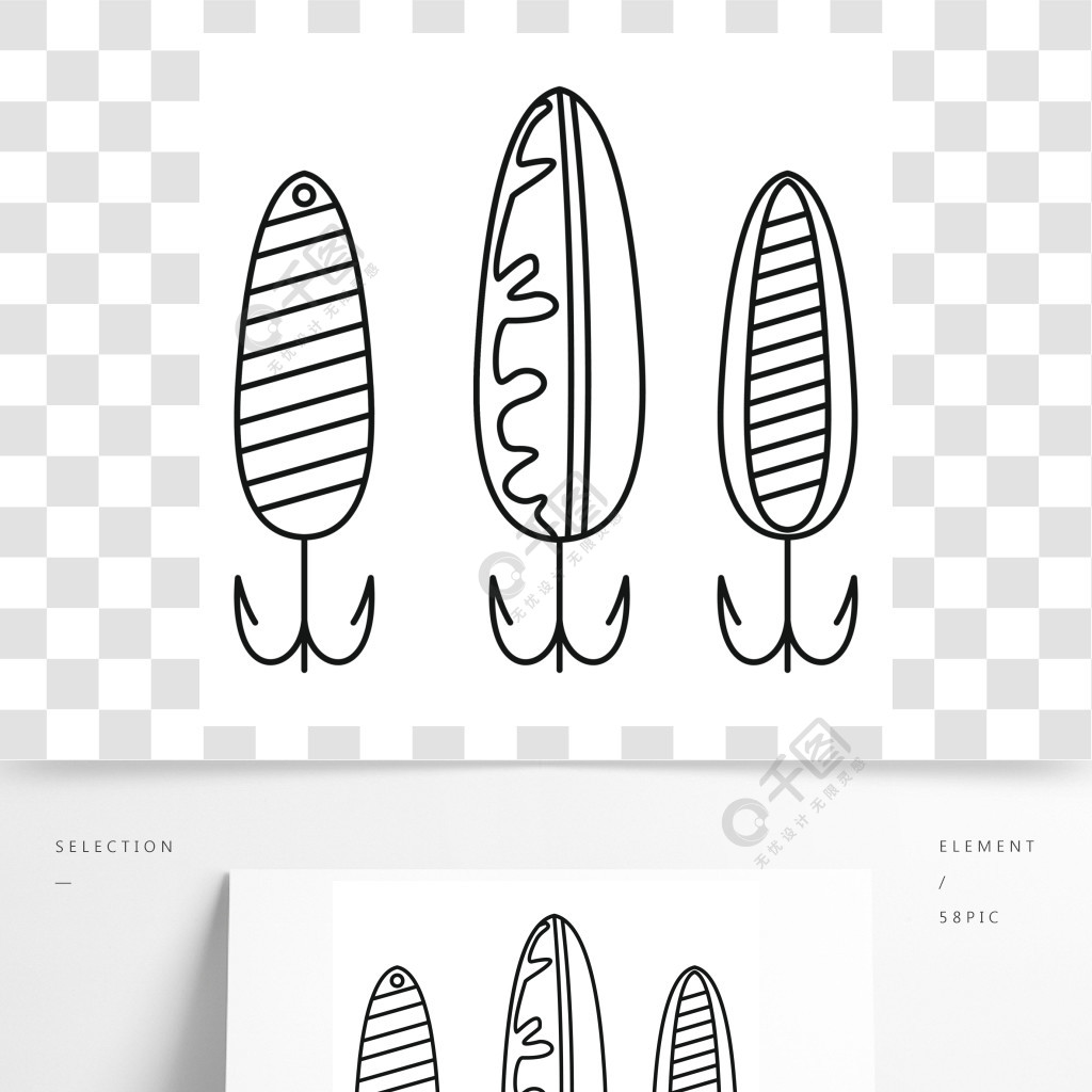 钓鱼诱饵图标概述钓鱼诱饵网的传染媒介象的例证钓鱼诱饵图标轮廓样式