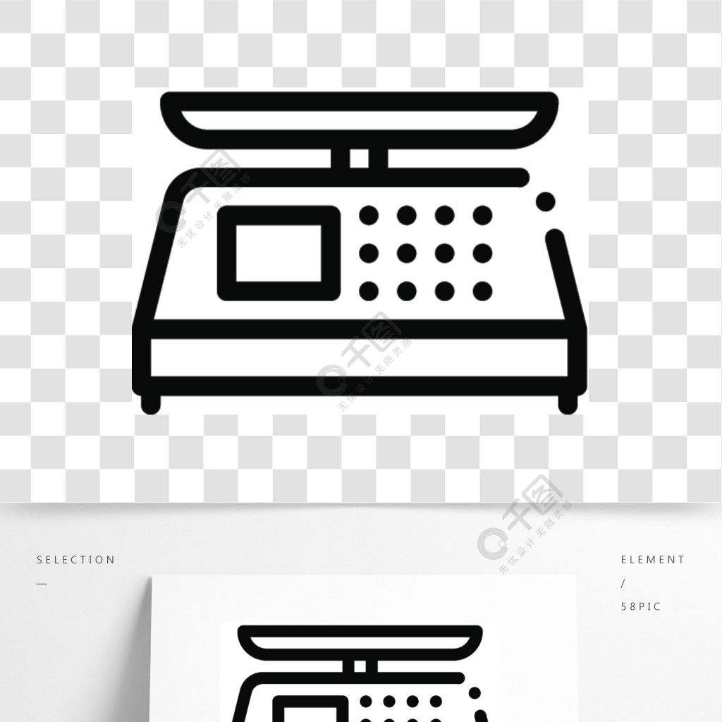 电子秤图标矢量大纲电子秤的标志孤立的轮廓符号图电子秤图标矢量轮廓