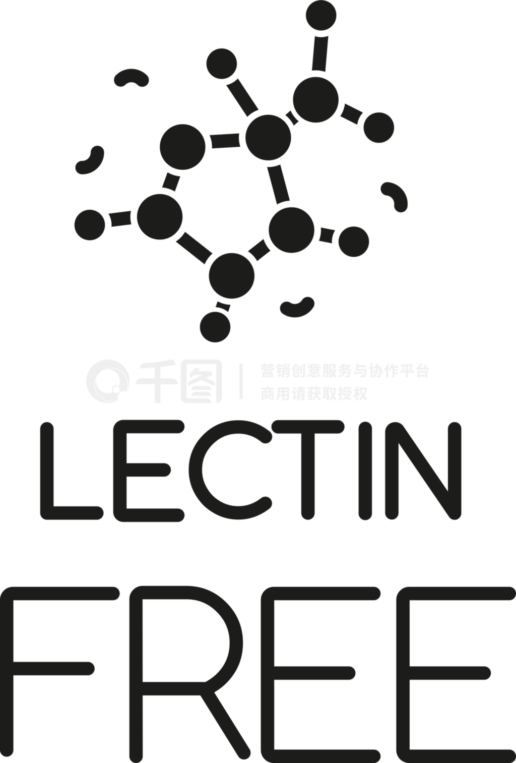 һڰ׵LOGOLectin Freeһĺڰͼ