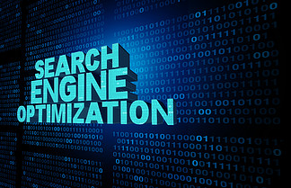 搜索引擎優化標志和seo技術背景作為代表互聯網數據的文本搜尋在二進制編碼數據背景的解答概念作為網站軟件象作為3D例證