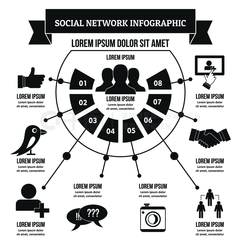 ͼinfographicȾý麣ļ򵥵֤罻Ϣͼ򵥵ʽ