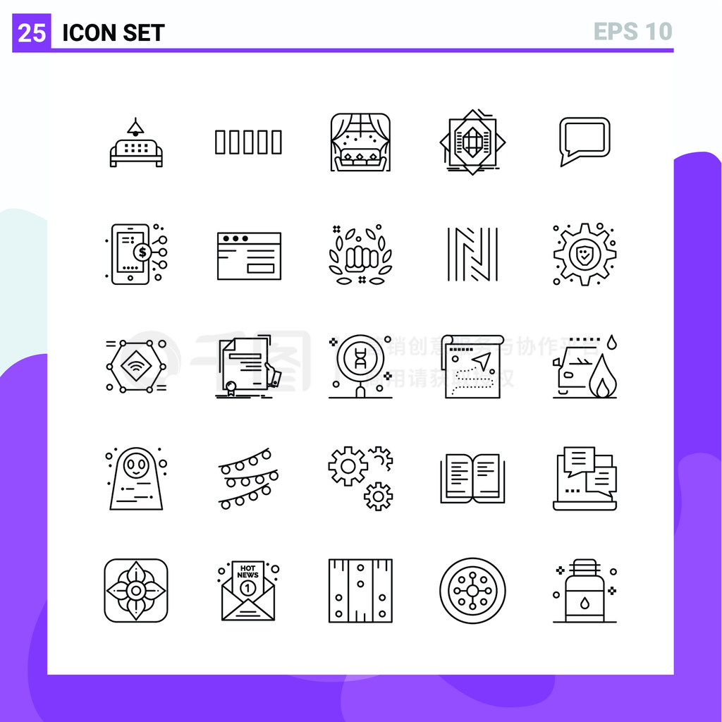 ͵25վƺƶӦóĴż򵥵ڰɫ־25 Icons ɫͼʸ