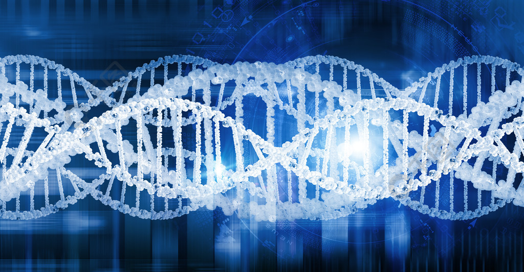 dna分子dna分子和技术概念的数字蓝色图像