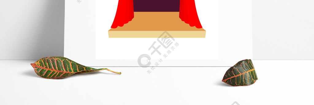 帷幕象的剧院阶段在白色背景的动画片样式剧院舞台红幕图标卡通风格