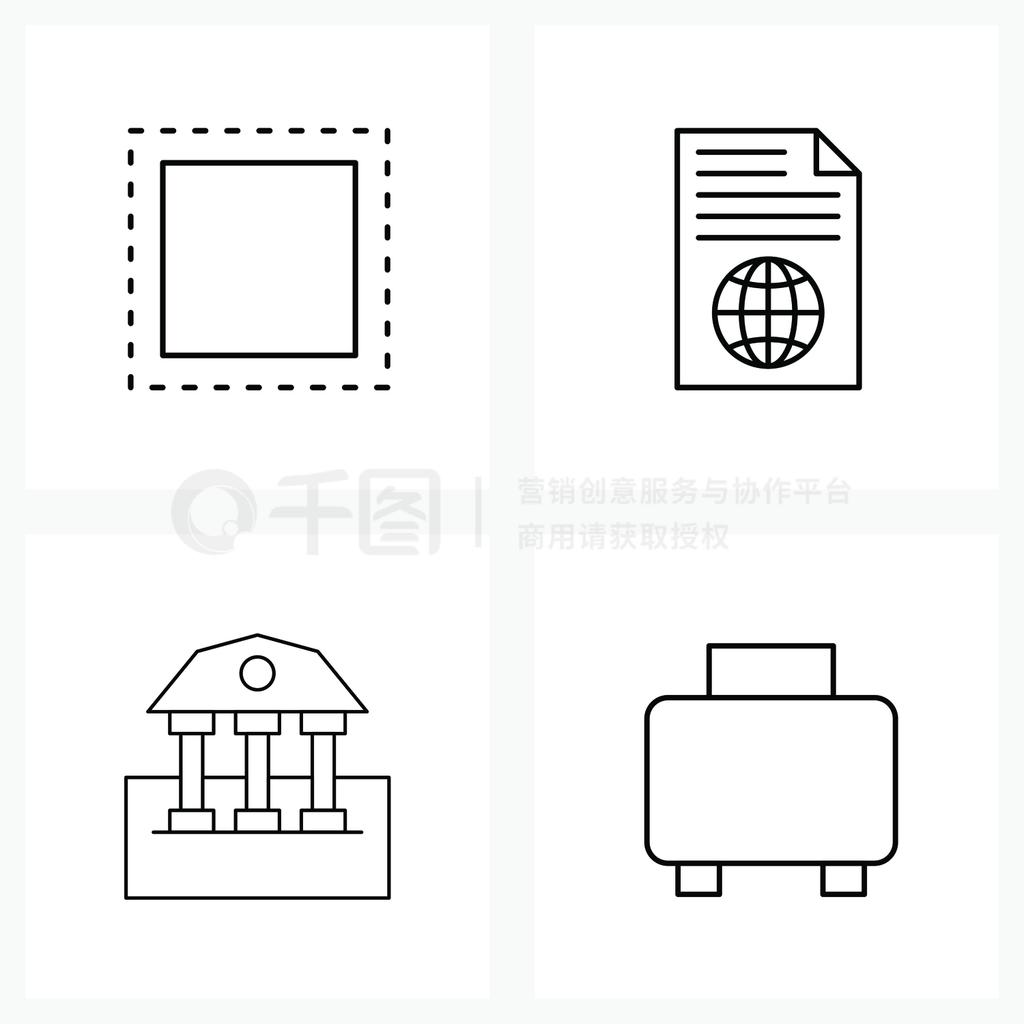 UI Set of 4 Basic Line Iconsչƶ?־?ҵ?ʸͼ