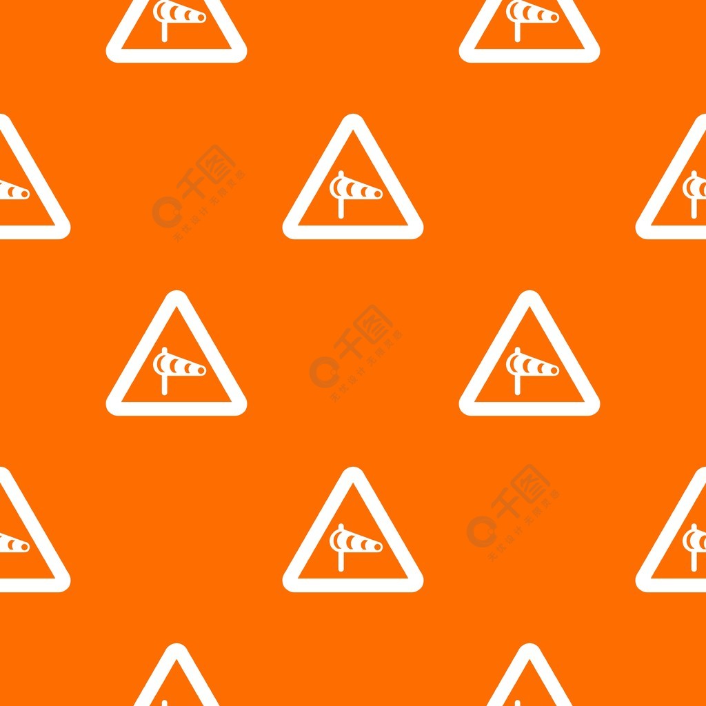 从左侧图案发出的关于侧风的警告标志在任何设计中均以橙色重复向量