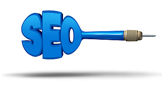 SEO作為箭的營銷概念塑造了作為信件作為搜索引擎優化的一個標志作為擊中網上網站目標的互聯網技術隱喻作為3D例證