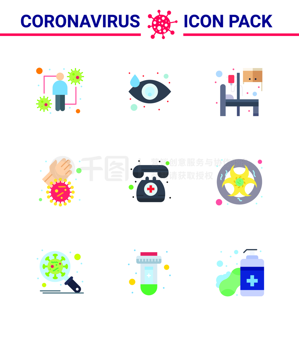 ״ʶͼ9 Flat Color icon Corona Virus FluϢӦҽcovidᣬ֣ڲ״201911¼ʸԪ