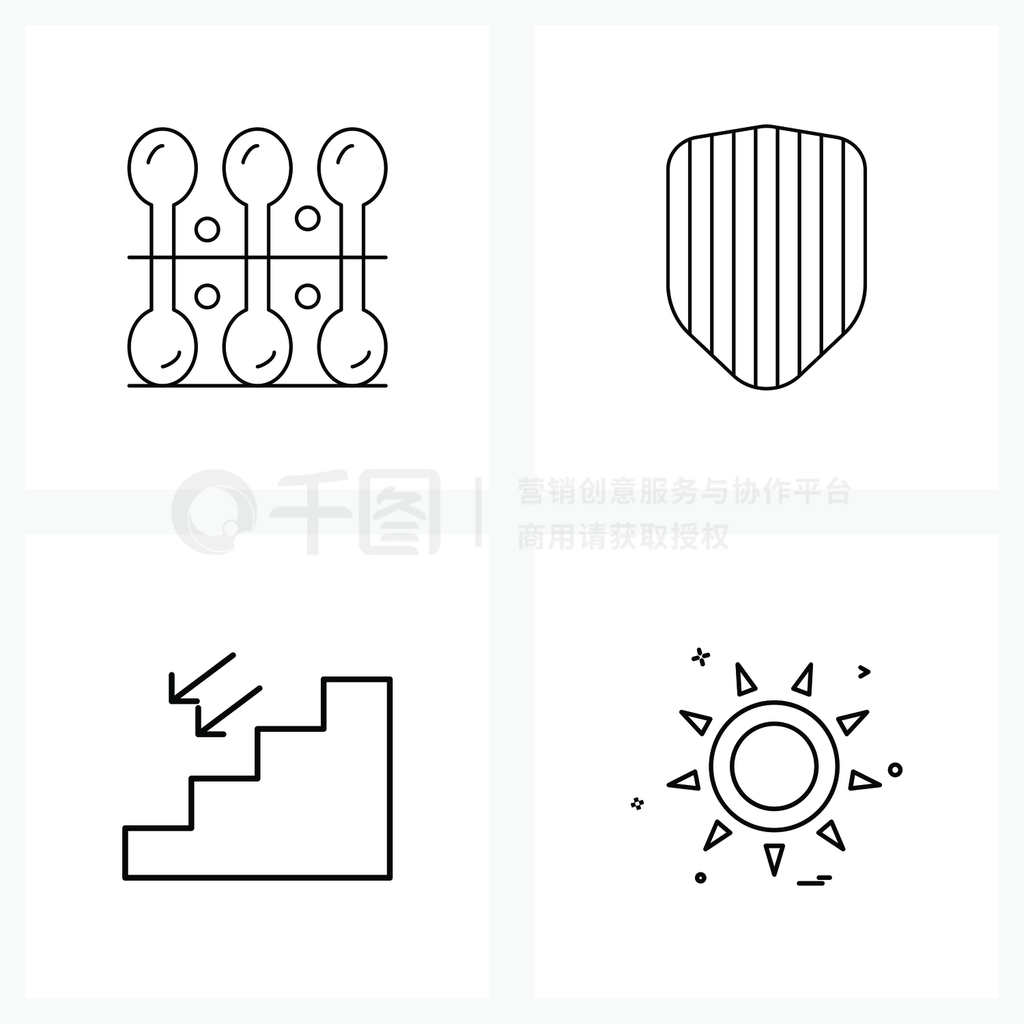 UI Set of 4 Basic Line Icons of cotton?¥??Ϸ?ʸͼ