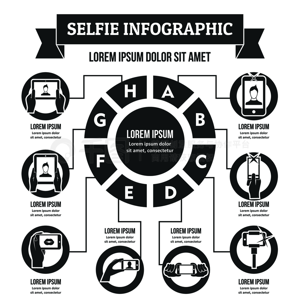 ϢͼSelfie infographicȾý麣ļ򵥵֤Ϣͼ򵥵ʽ