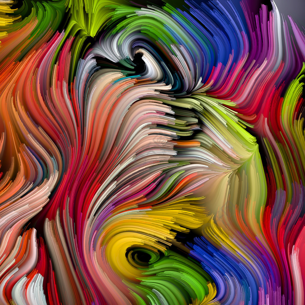 关于抽象艺术,动态设计和创造力的抽象色彩漩涡壁纸彩色旋流系列