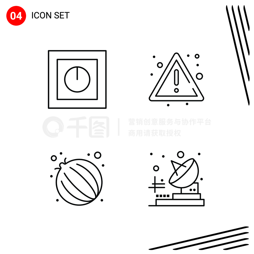 4ʸͼļWebƶ豸Pixleڰɫ־4 Icons ĺɫͼʸ