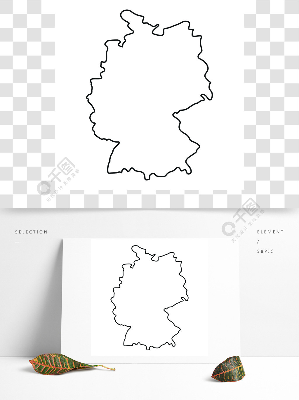 德国地图图标概述德国地图网的传染媒介象的例证德国地图图标轮廓样式