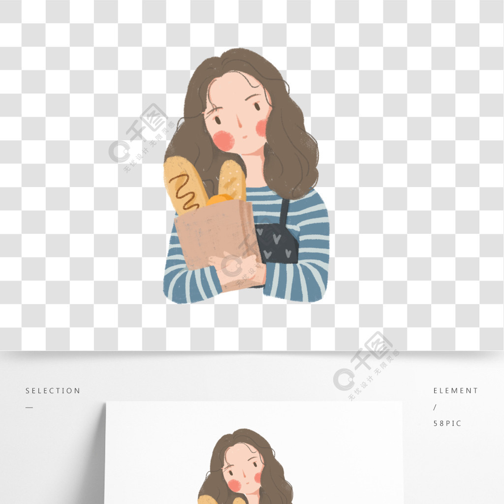 手绘拿着面包的女孩作品详情文件格式:psd文件大小:0 b颜色模式:rgb