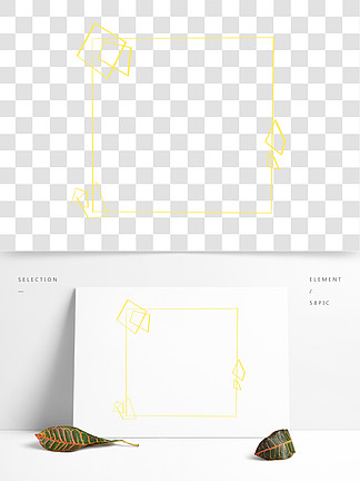 手绘框简约几何菱形框免扣