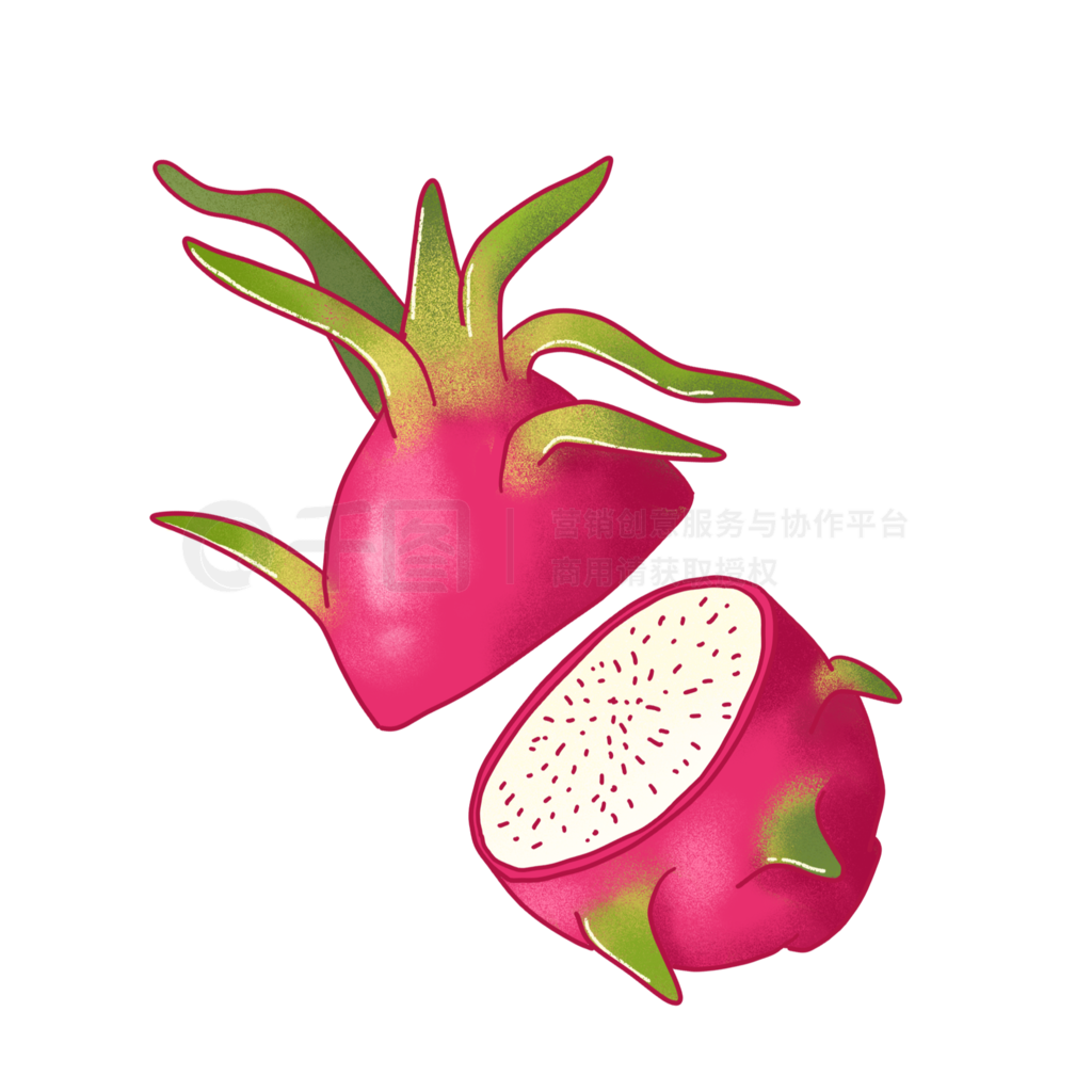 切开的火龙果PNG免抠素材